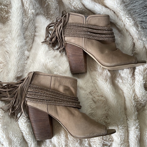 Beige Booties with Fringe - Picture 3 of 5